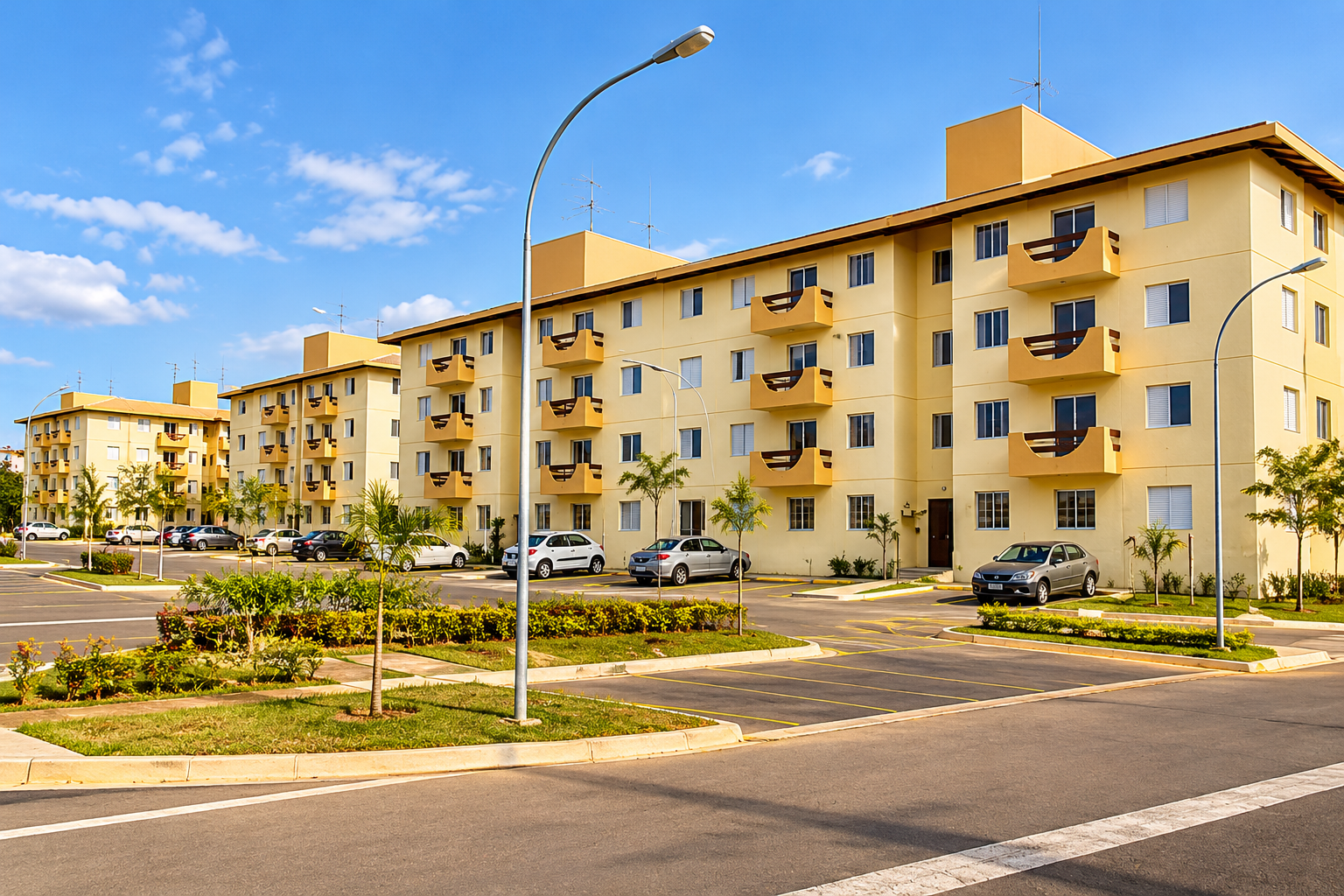 Vista do Condomínio Residencial Portal do Sul, em Campo Limpo/SP